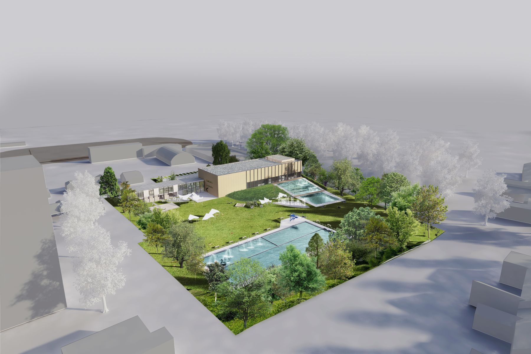 Modernization of the existing municipal swimming pool and new construction of an indoor swimming pool - Kyjov - 2nd place