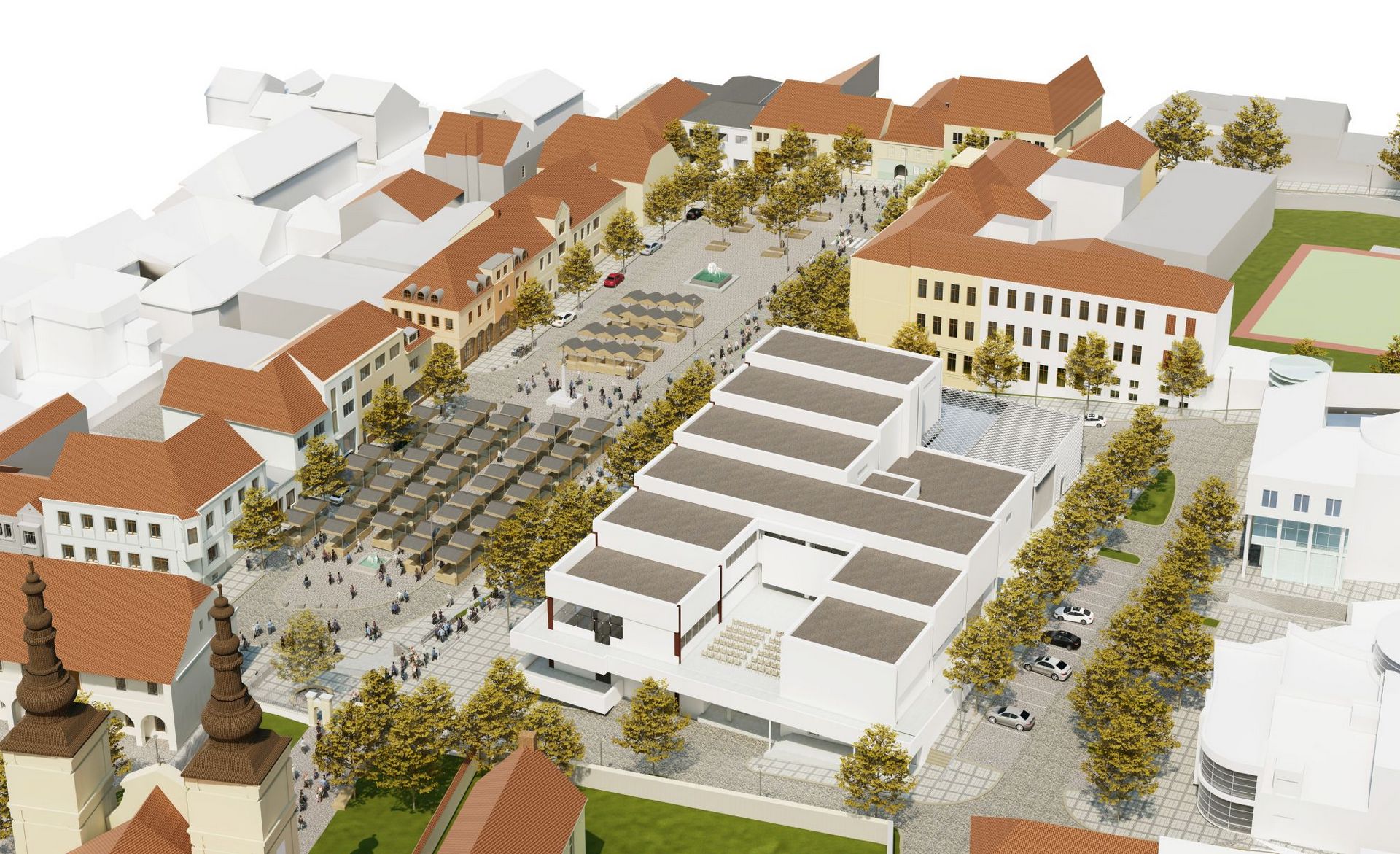 The square Mariánské náměstí in Uherský Brod - award